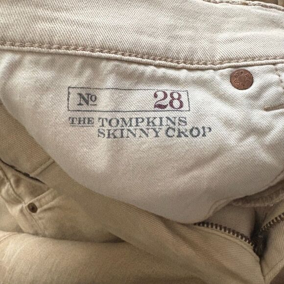 Polo Ralph Lauren the Tompkins Skinny Crop Jeans Tan Tie Dye Bohemian Size 28 - Picture 6 of 7